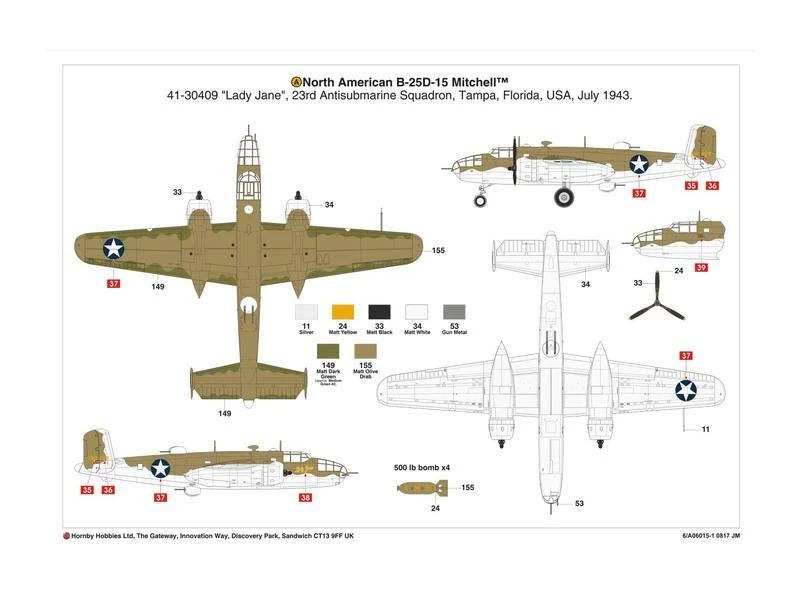 AIRFIX Bausatz North American B25C/D Mitchell 1:72 8 AIRFIX Bausatz North American B25C/D Mitchell 1:72 – Bild 6